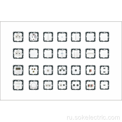 2-клавишные 1-позиционные переключатели с белым индикатором Безвинтовые клеммы